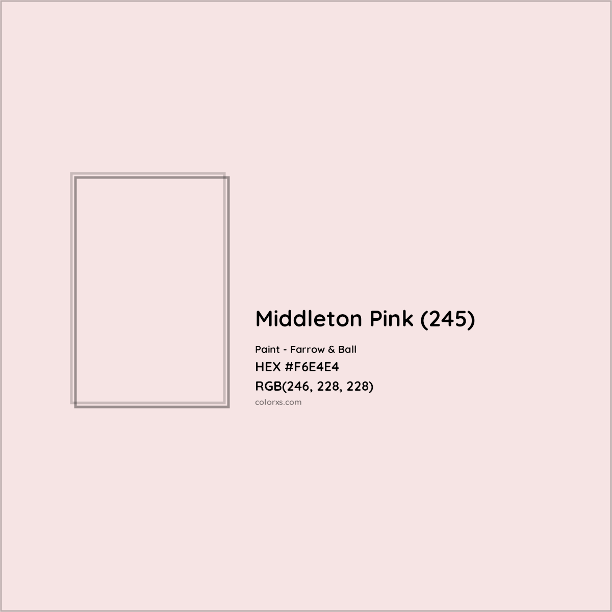 HEX #F6E4E4 Middleton Pink (245) Paint Farrow & Ball - Color Code