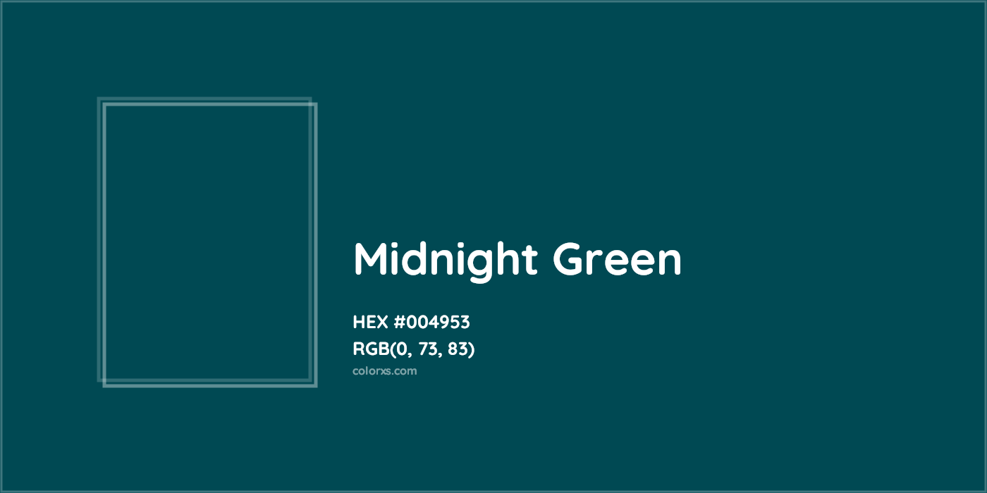Midnight Green  Pantone green colors, Pantone green shades, Color