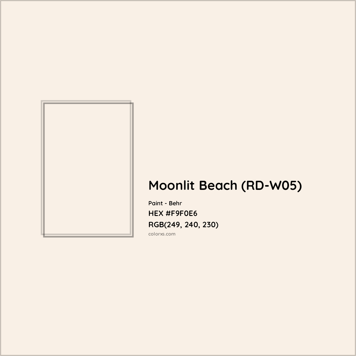 HEX #F9F0E6 Moonlit Beach (RD-W05) Paint Behr - Color Code