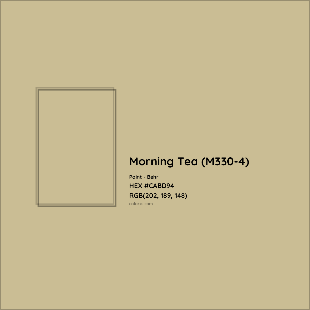 HEX #CABD94 Morning Tea (M330-4) Paint Behr - Color Code