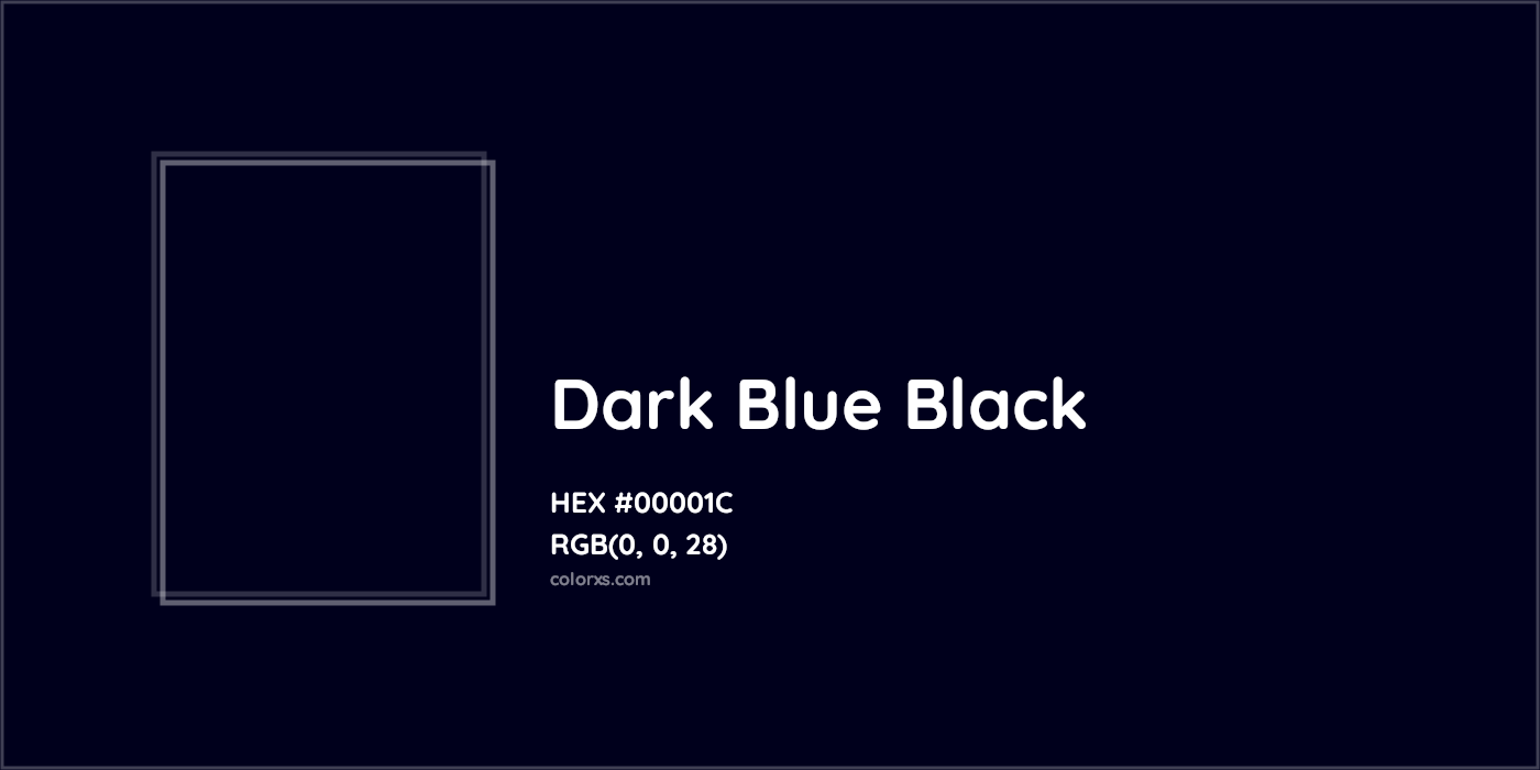 HEX #00001C Dark Blue Black Color - Color Code