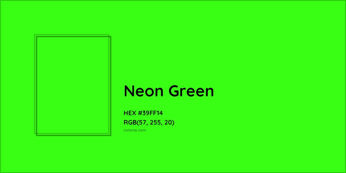 Neon Green information, Hsl, Rgb