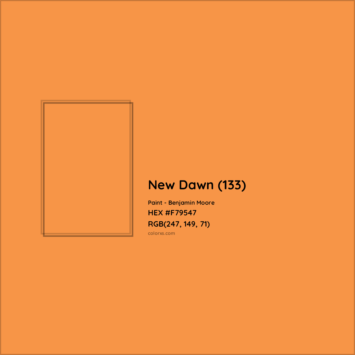 HEX #F79547 New Dawn (133) Paint Benjamin Moore - Color Code