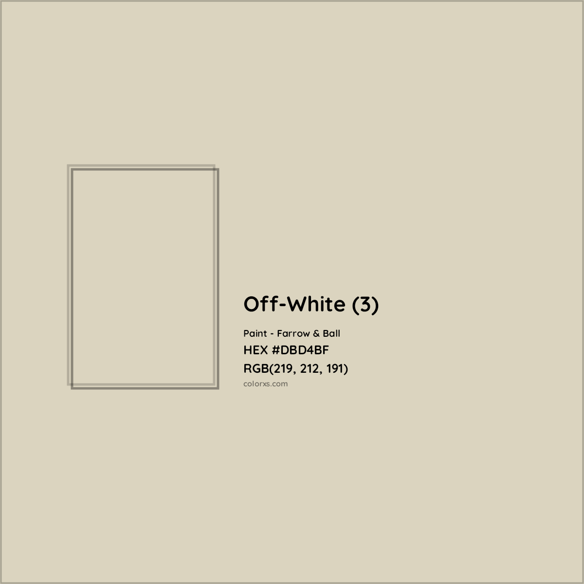 HEX #DBD4BF Off-White (3) Paint Farrow & Ball - Color Code