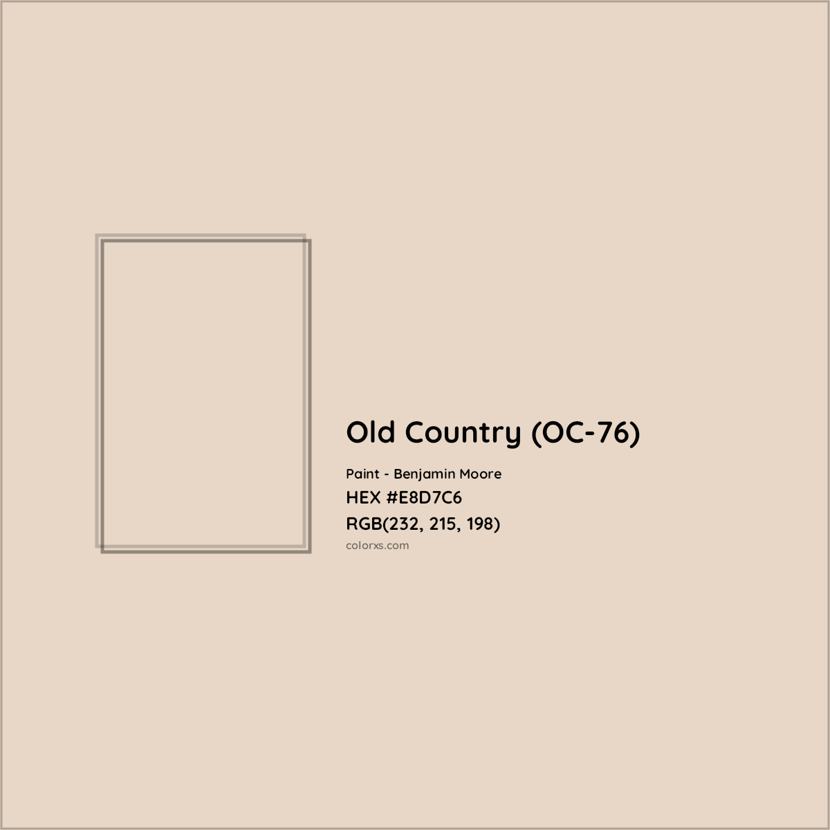 HEX #E8D7C6 Old Country (OC-76) Paint Benjamin Moore - Color Code