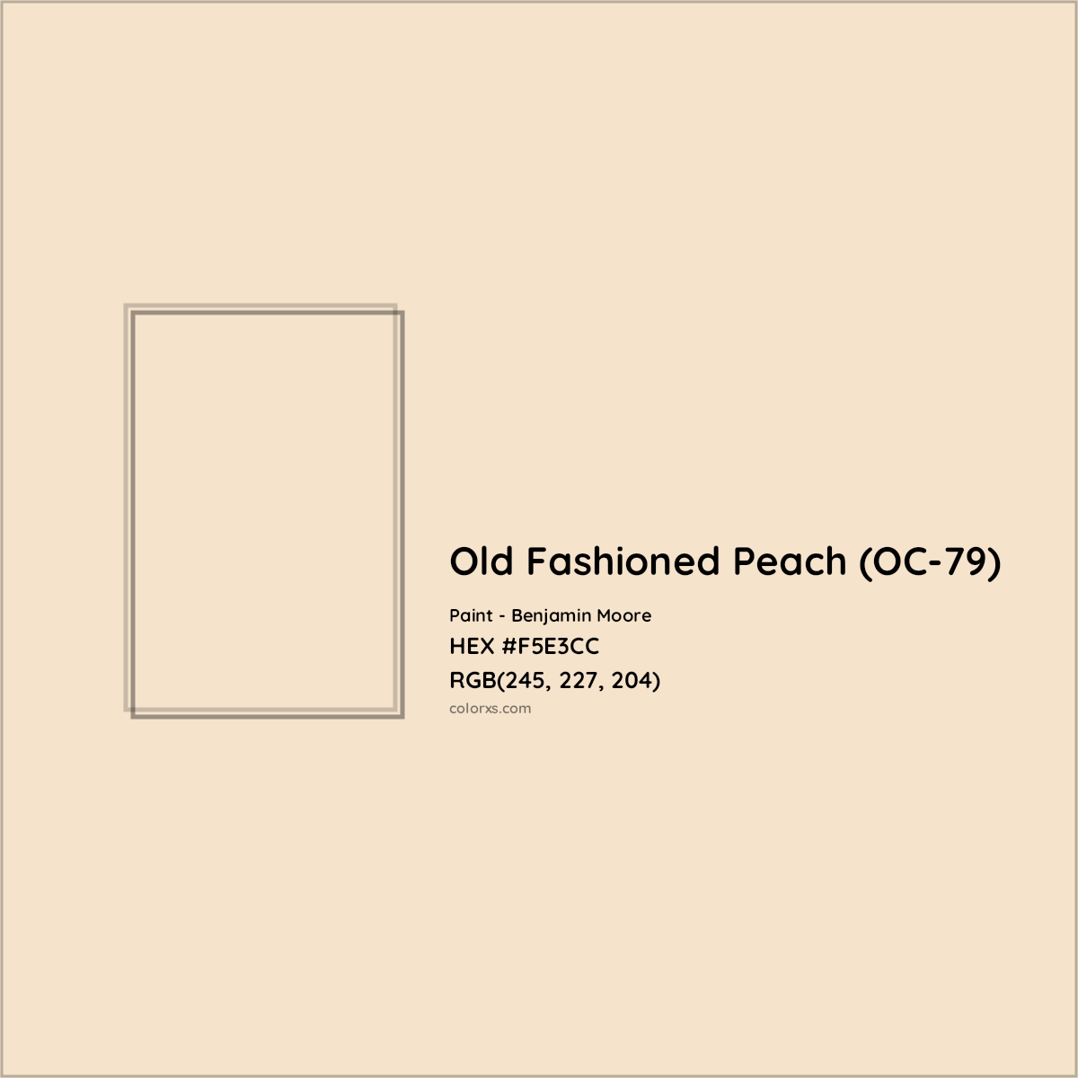 HEX #F5E3CC Old Fashioned Peach (OC-79) Paint Benjamin Moore - Color Code