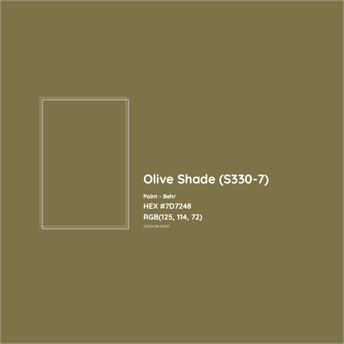 HEX #7D7248 Olive Shade (S330-7) Paint Behr - Color Code