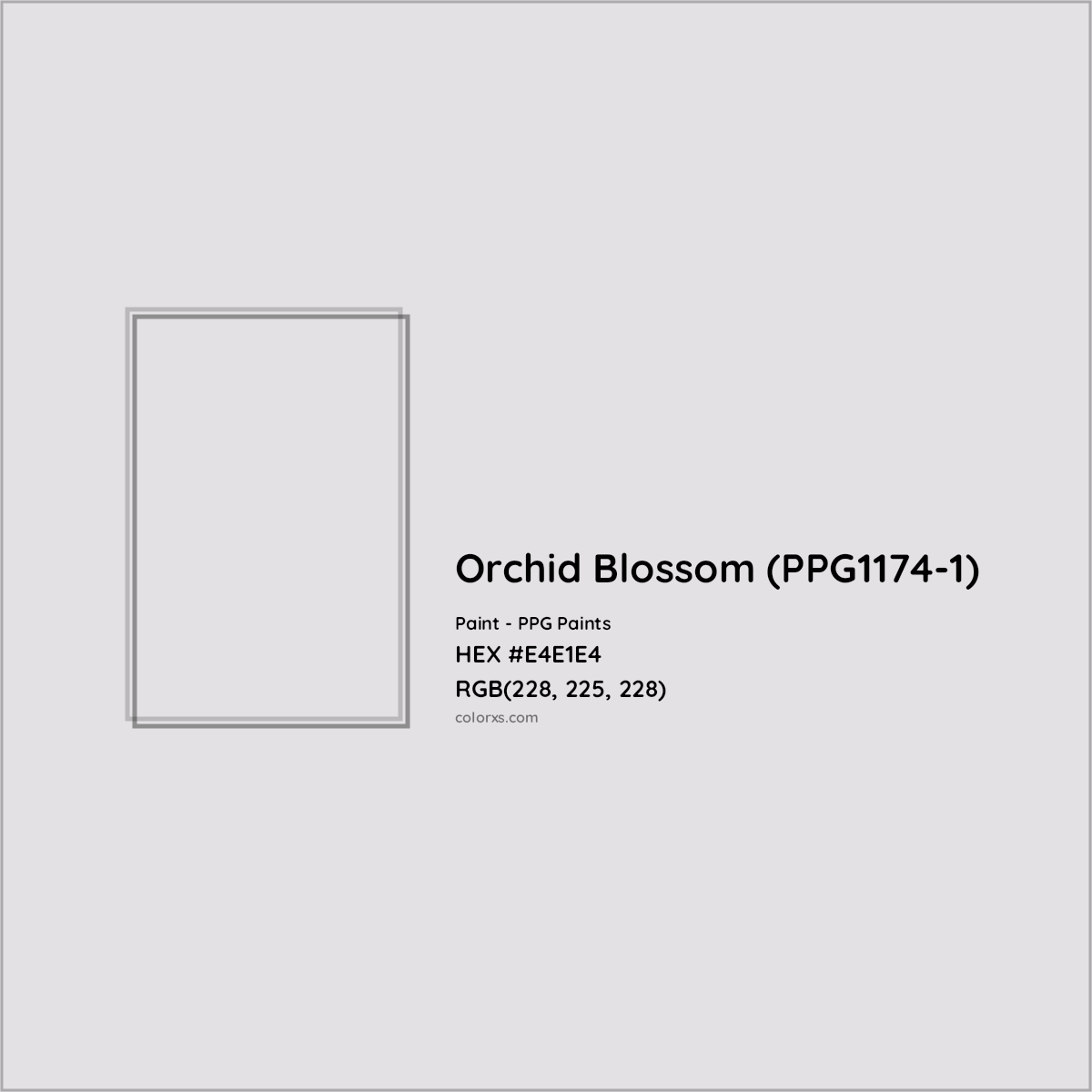 HEX #E4E1E4 Orchid Blossom (PPG1174-1) Paint PPG Paints - Color Code