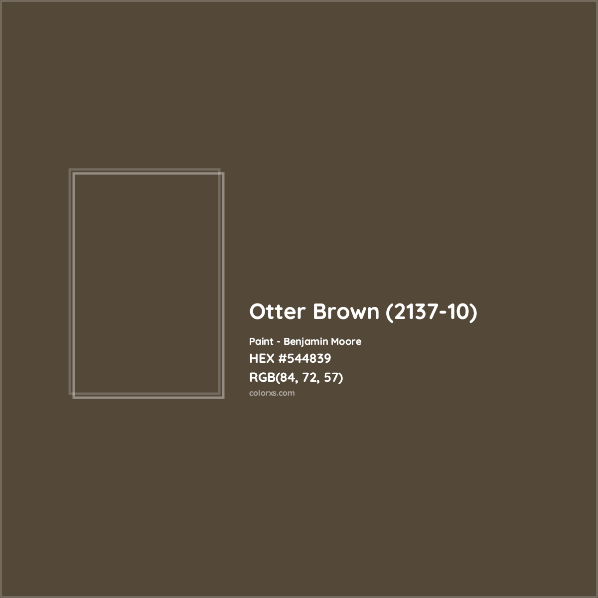 HEX #544839 Otter Brown (2137-10) Paint Benjamin Moore - Color Code