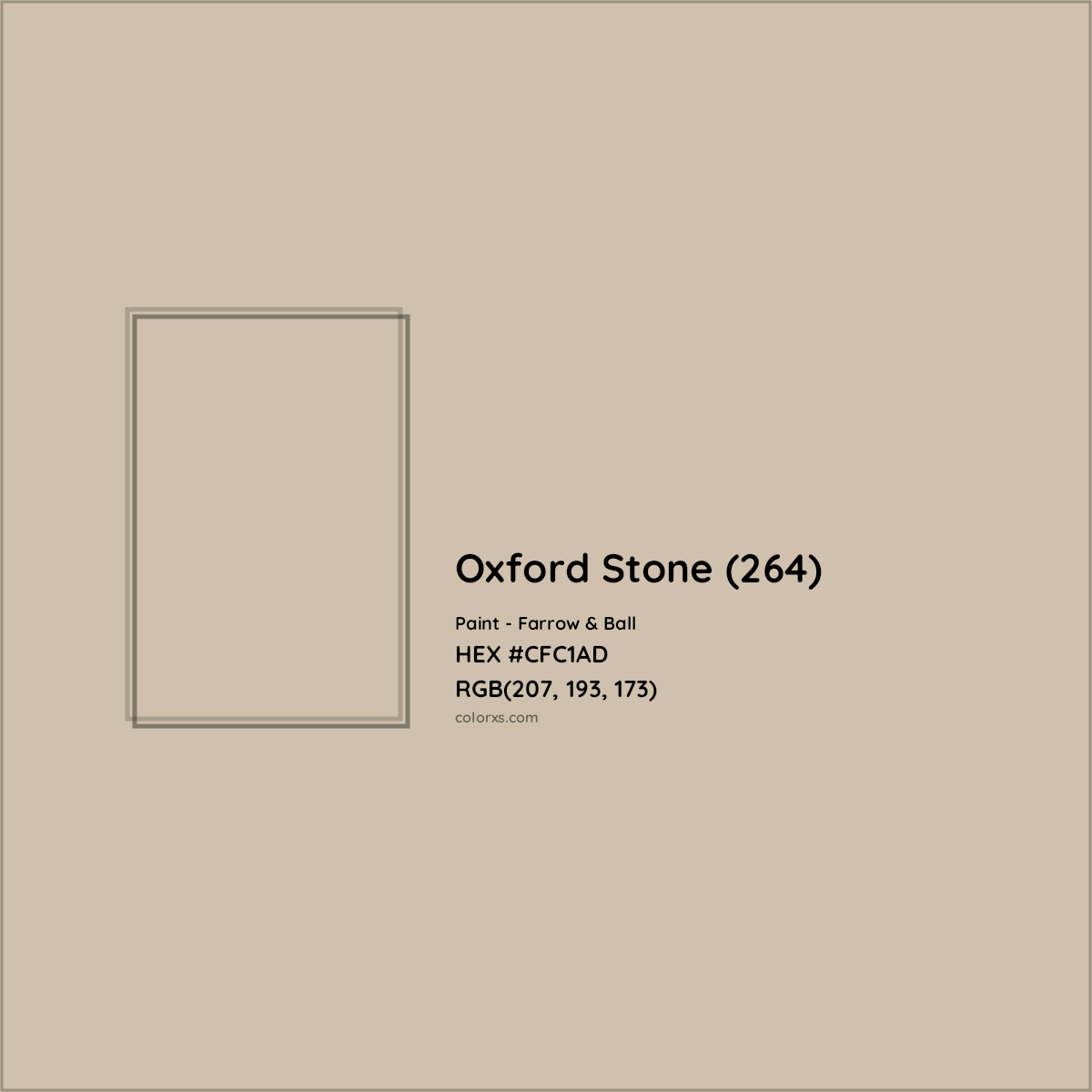 HEX #CFC1AD Oxford Stone (264) Paint Farrow & Ball - Color Code