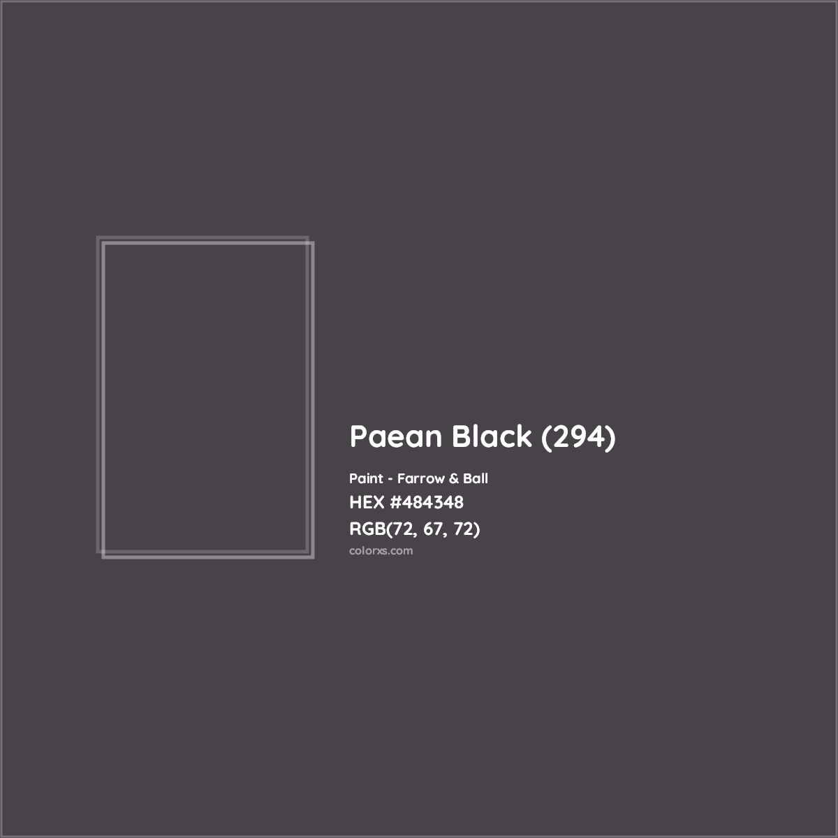 HEX #484348 Paean Black (294) Paint Farrow & Ball - Color Code