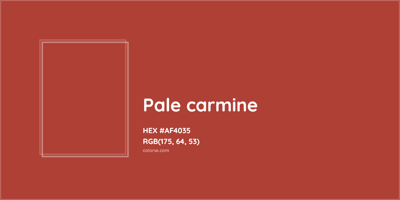HEX #AF4035 Pale carmine Color - Color Code