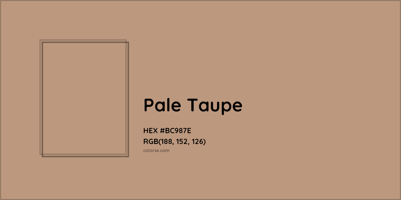 HEX #BC987E Pale Taupe Color - Color Code