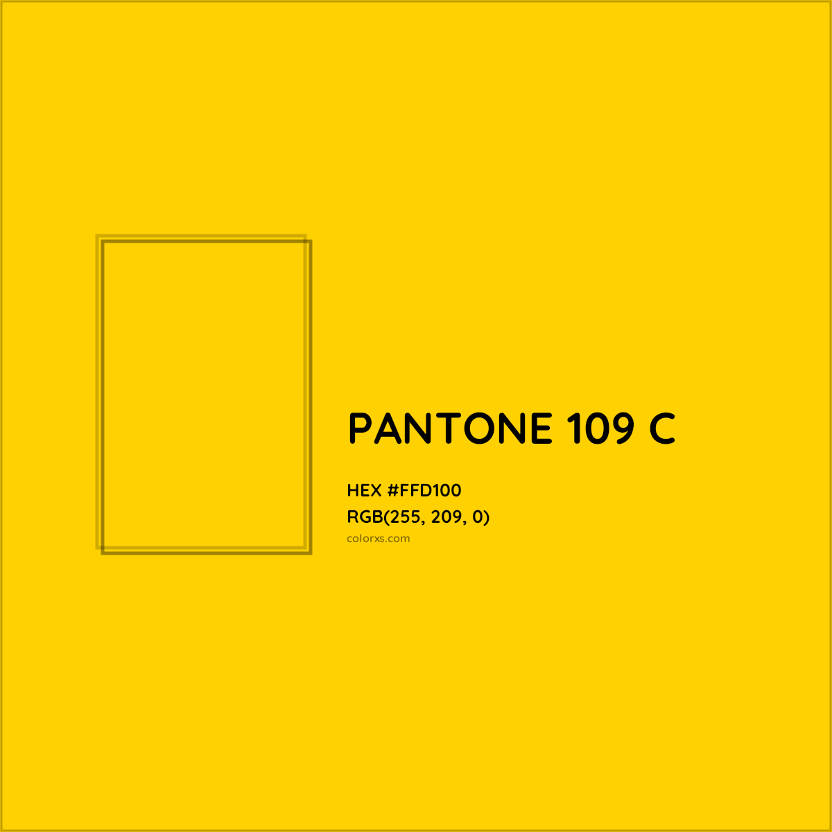 HEX #FFD100 PANTONE 109 C CMS Pantone PMS - Color Code