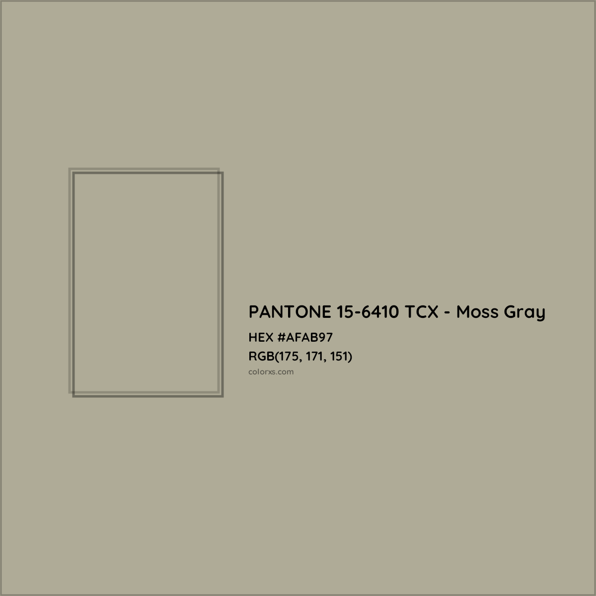 HEX #AFAB97 PANTONE 15-6410 TCX - Moss Gray CMS Pantone TCX - Color Code