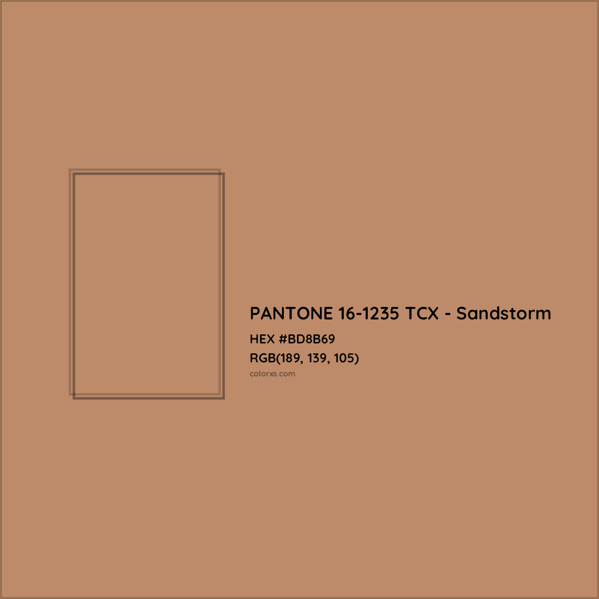 HEX #BD8B69 PANTONE 16-1235 TCX - Sandstorm CMS Pantone TCX - Color Code