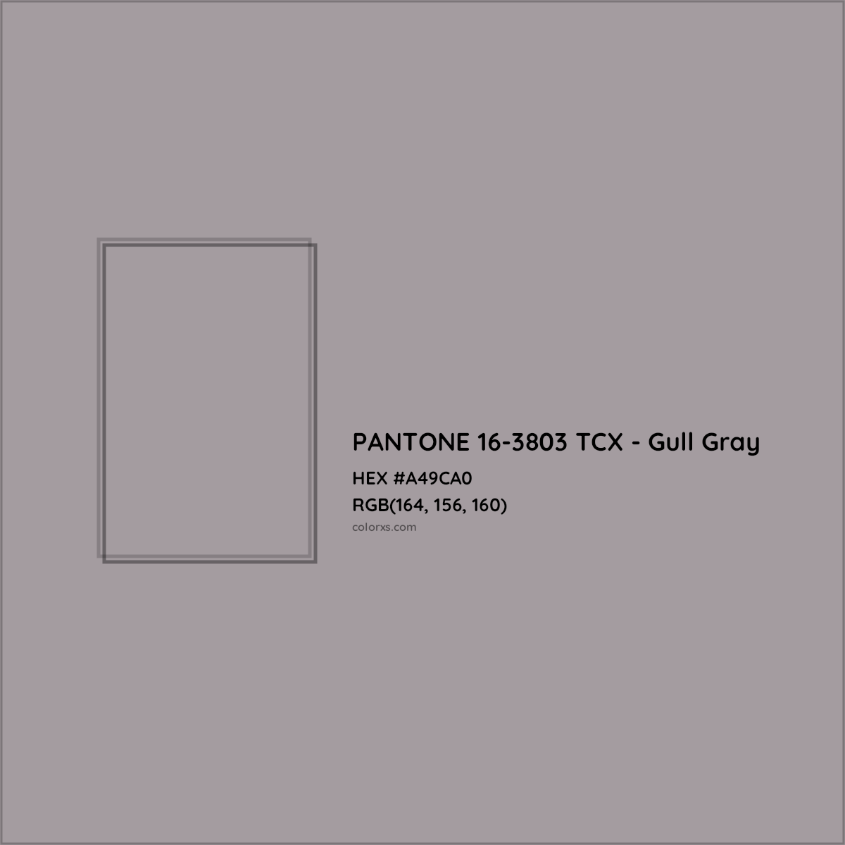 HEX #A49CA0 PANTONE 16-3803 TCX - Gull Gray CMS Pantone TCX - Color Code