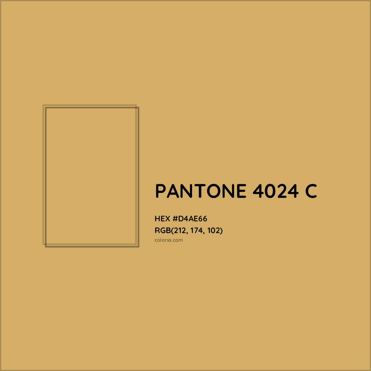 HEX #D4AE66 PANTONE 4024 C CMS Pantone PMS - Color Code