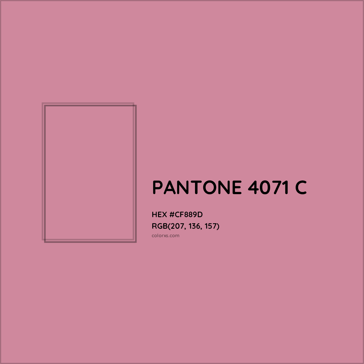HEX #CF889D PANTONE 4071 C CMS Pantone PMS - Color Code