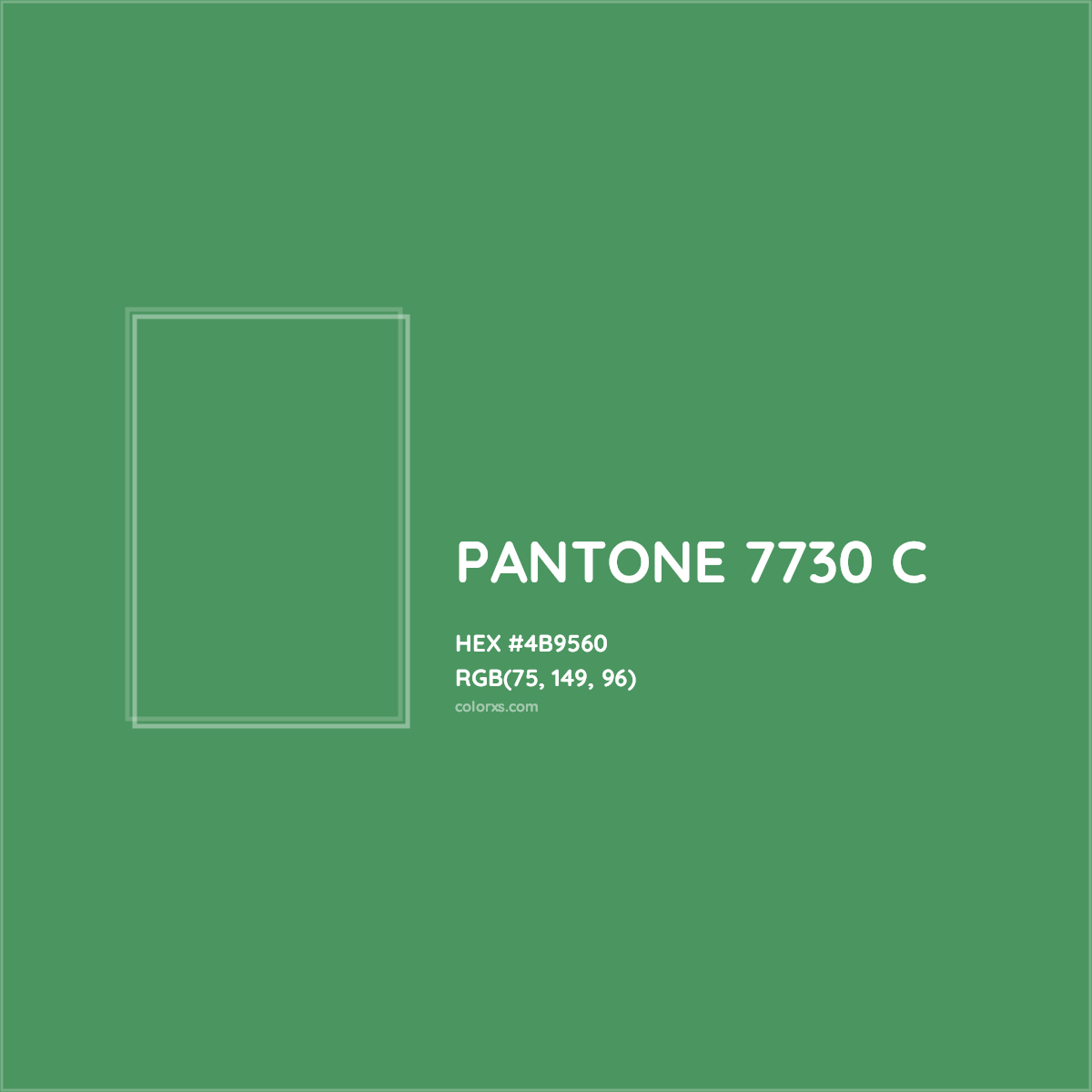 HEX #4B9560 PANTONE 7730 C CMS Pantone PMS - Color Code