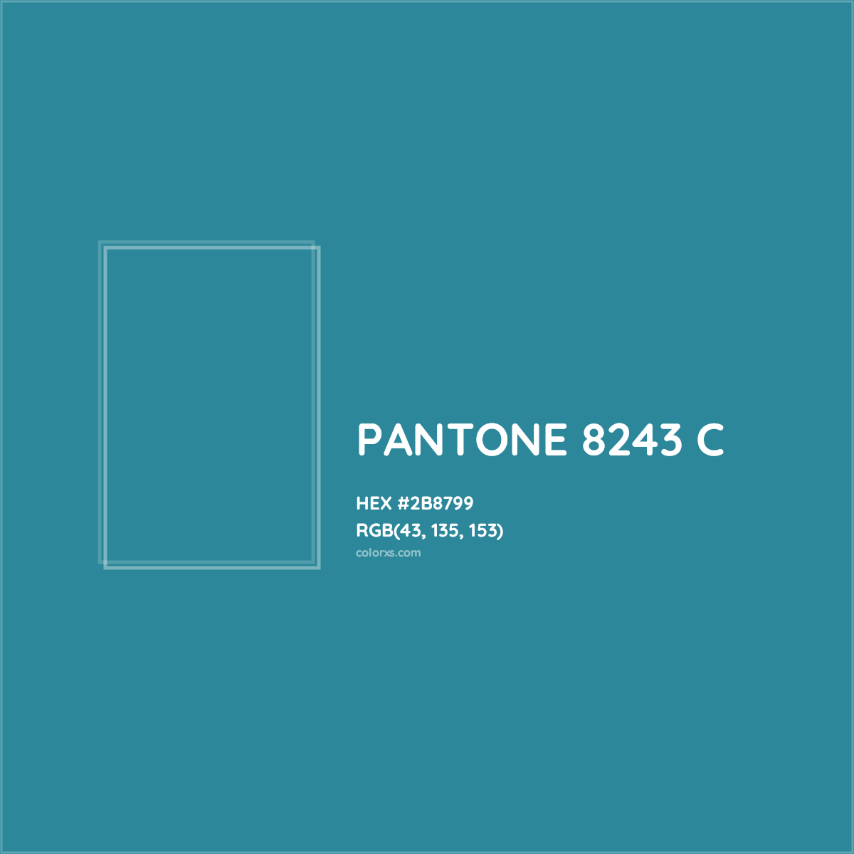 HEX #2B8799 PANTONE 8243 C CMS Pantone PMS - Color Code