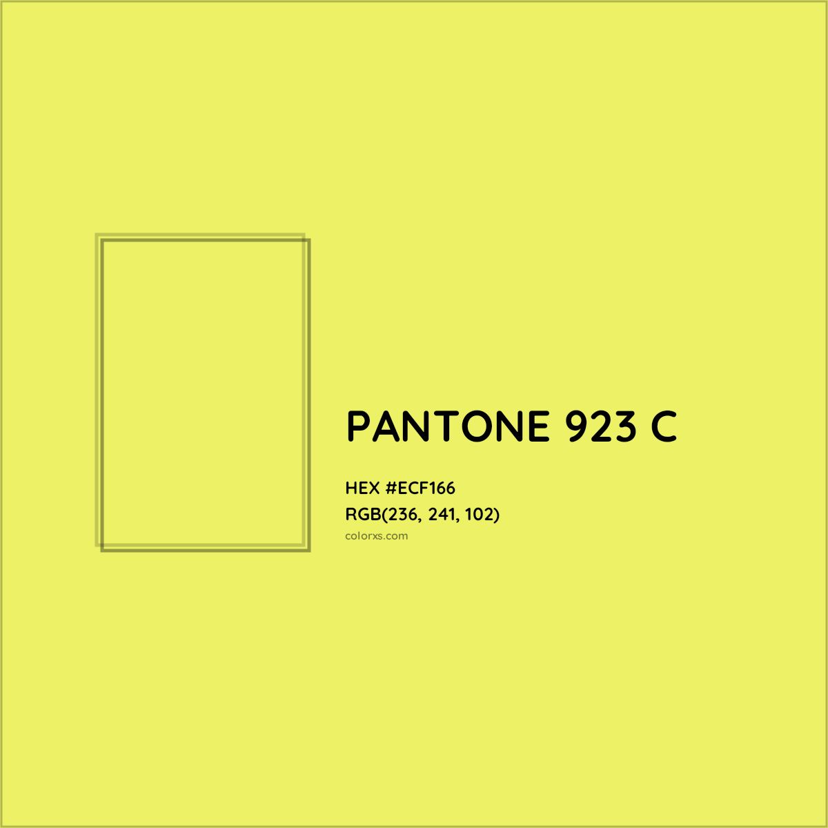 HEX #ECF166 PANTONE 923 C CMS Pantone PMS - Color Code