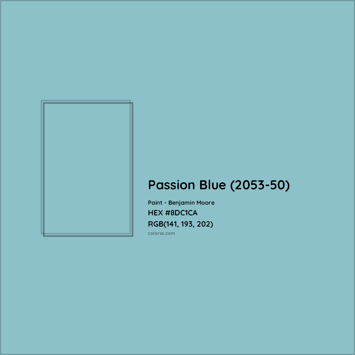 HEX #8DC1CA Passion Blue (2053-50) Paint Benjamin Moore - Color Code