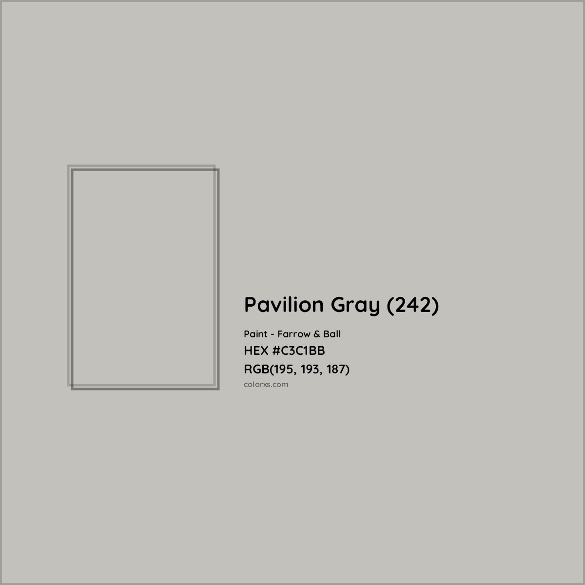 HEX #C3C1BB Pavilion Gray (242) Paint Farrow & Ball - Color Code