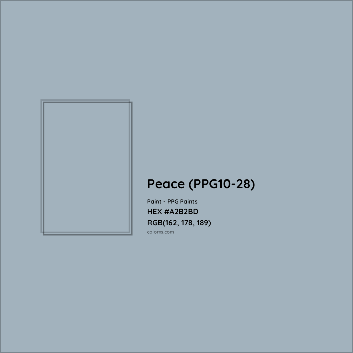 HEX #A2B2BD Peace (PPG10-28) Paint PPG Paints - Color Code