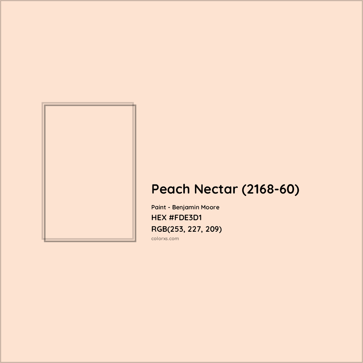 HEX #FDE3D1 Peach Nectar (2168-60) Paint Benjamin Moore - Color Code