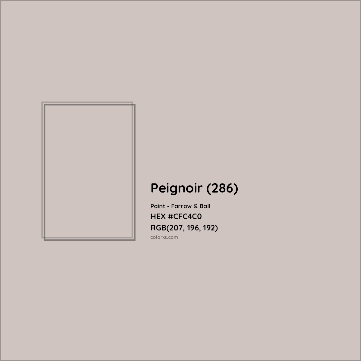 HEX #CFC4C0 Peignoir (286) Paint Farrow & Ball - Color Code