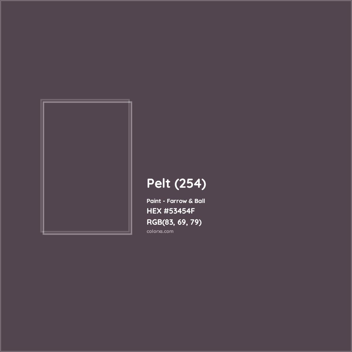 HEX #53454F Pelt (254) Paint Farrow & Ball - Color Code