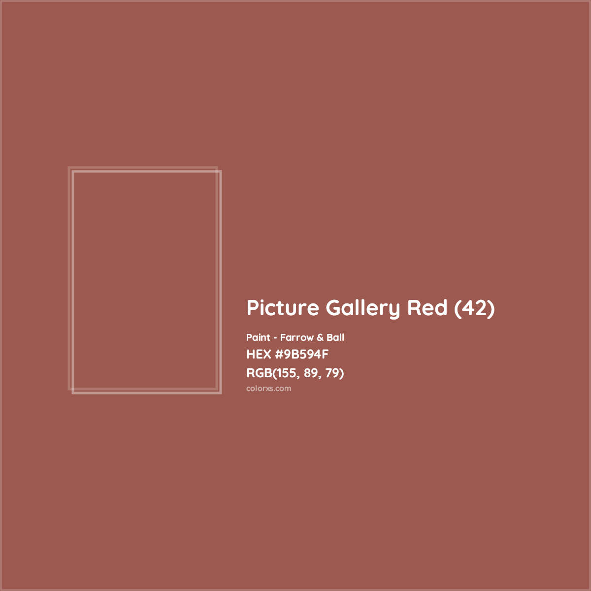 HEX #9B594F Picture Gallery Red (42) Paint Farrow & Ball - Color Code