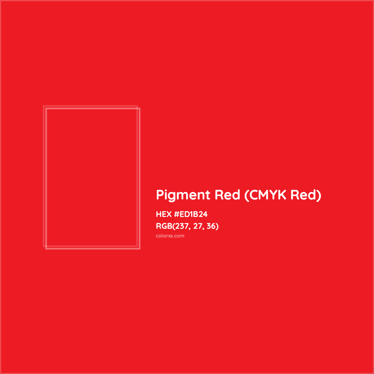 Pigment Red CMYK Red Complementary Or Opposite Color Name And Code 