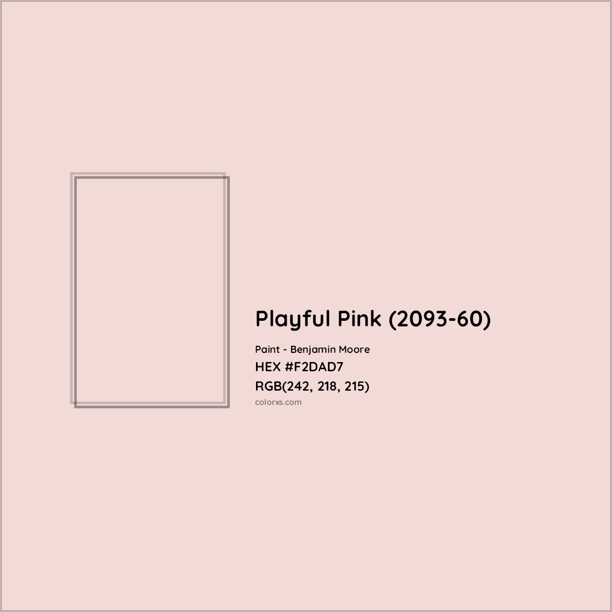 HEX #F2DAD7 Playful Pink (2093-60) Paint Benjamin Moore - Color Code