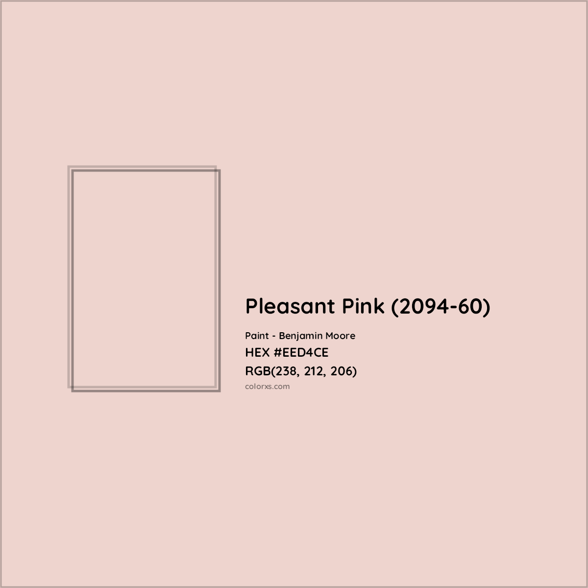 HEX #EED4CE Pleasant Pink (2094-60) Paint Benjamin Moore - Color Code