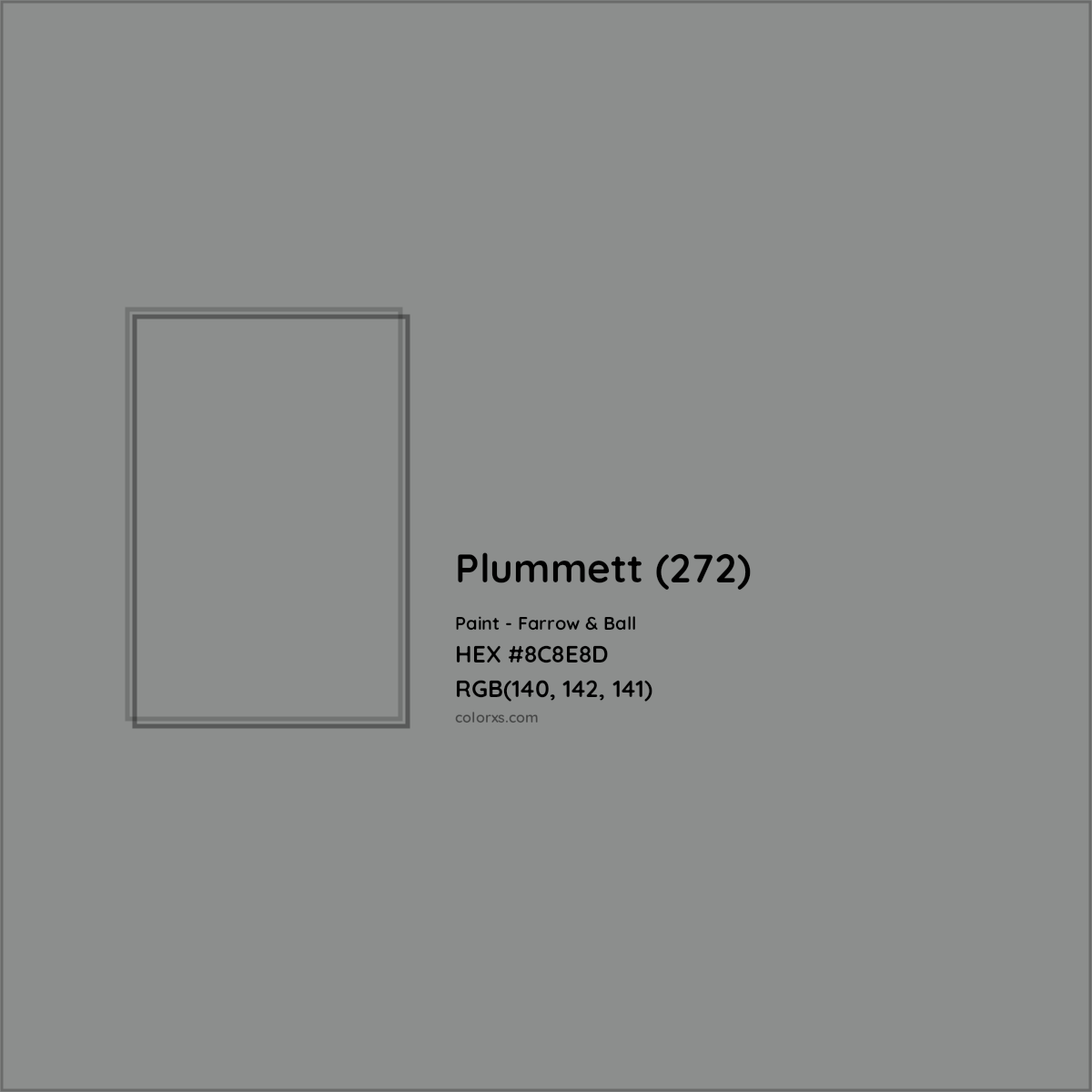 HEX #8C8E8D Plummett (272) Paint Farrow & Ball - Color Code