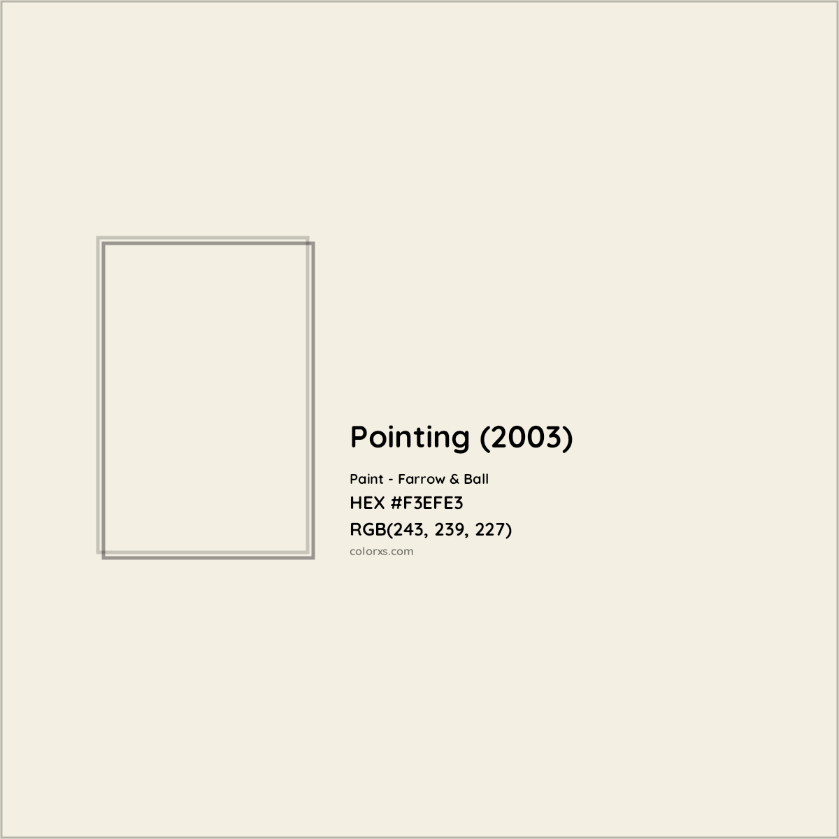 HEX #F3EFE3 Pointing (2003) Paint Farrow & Ball - Color Code