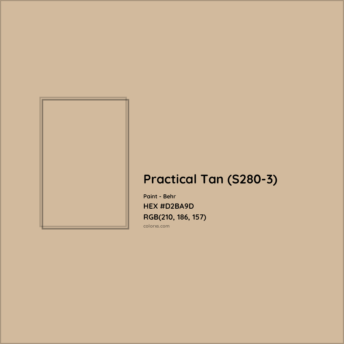 HEX #D2BA9D Practical Tan (S280-3) Paint Behr - Color Code
