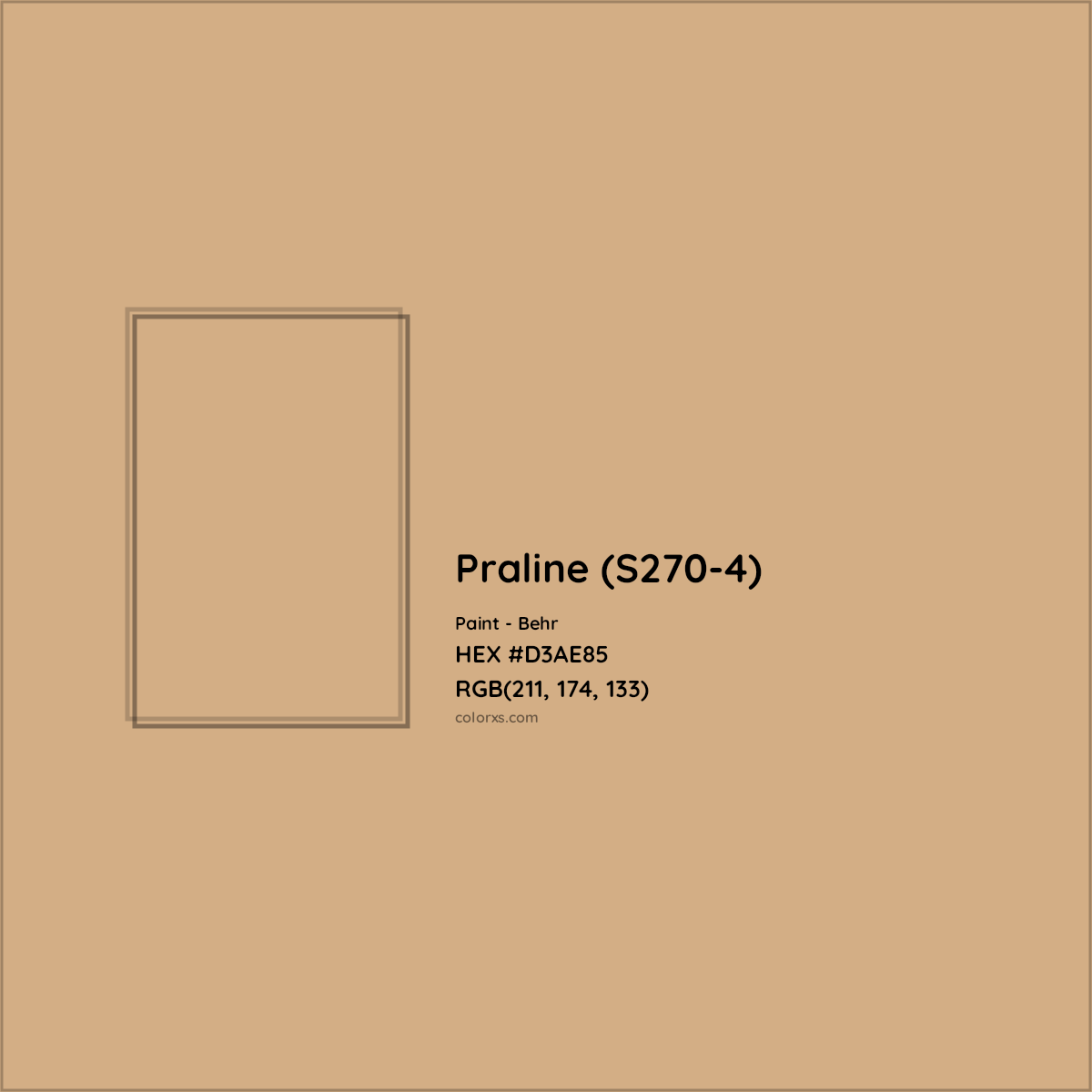 HEX #D3AE85 Praline (S270-4) Paint Behr - Color Code