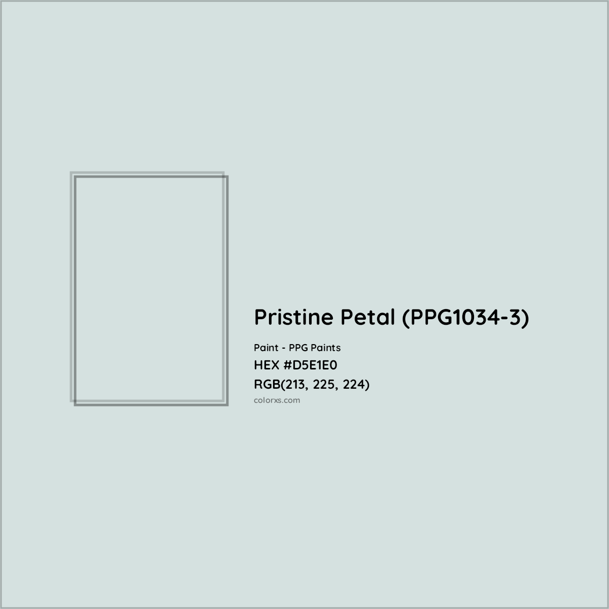 HEX #D5E1E0 Pristine Petal (PPG1034-3) Paint PPG Paints - Color Code