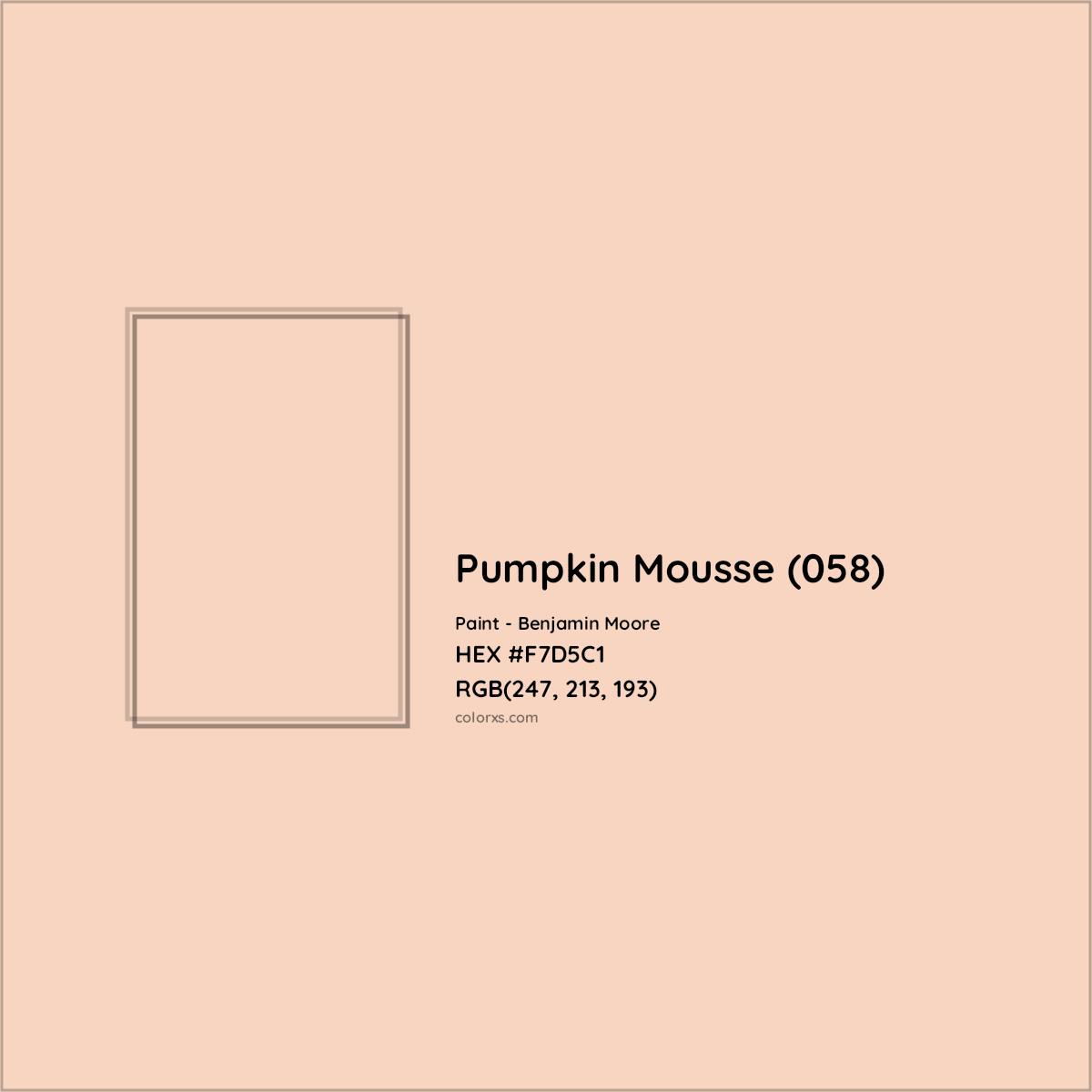 HEX #F7D5C1 Pumpkin Mousse (058) Paint Benjamin Moore - Color Code