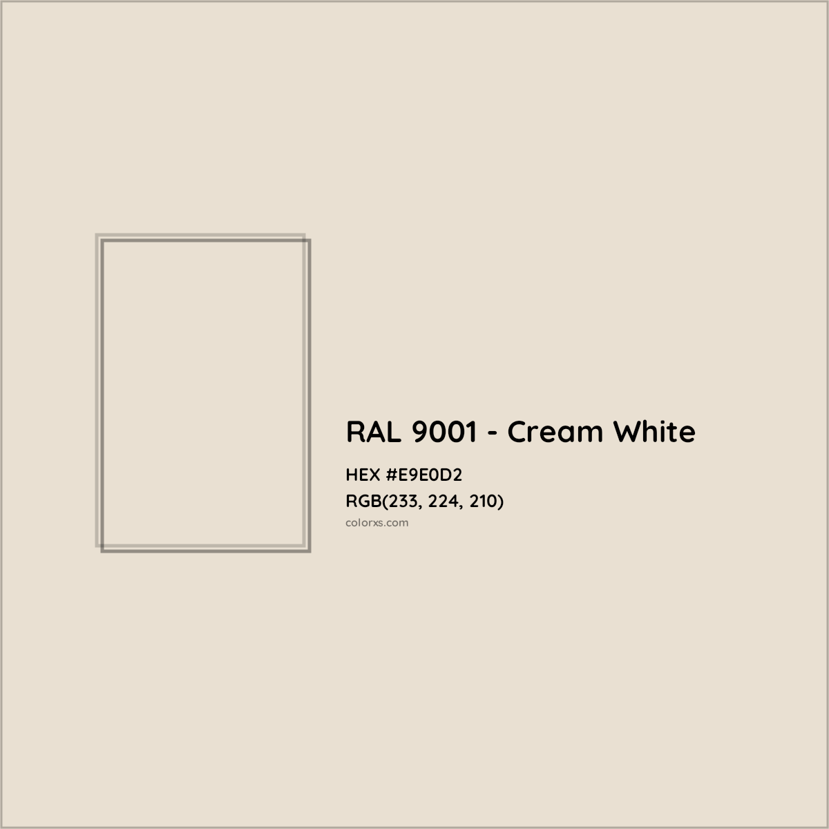 tijdelijk nooit ophouden About RAL 9001 - Cream White Color - Color codes, similar colors and paints  - colorxs.com