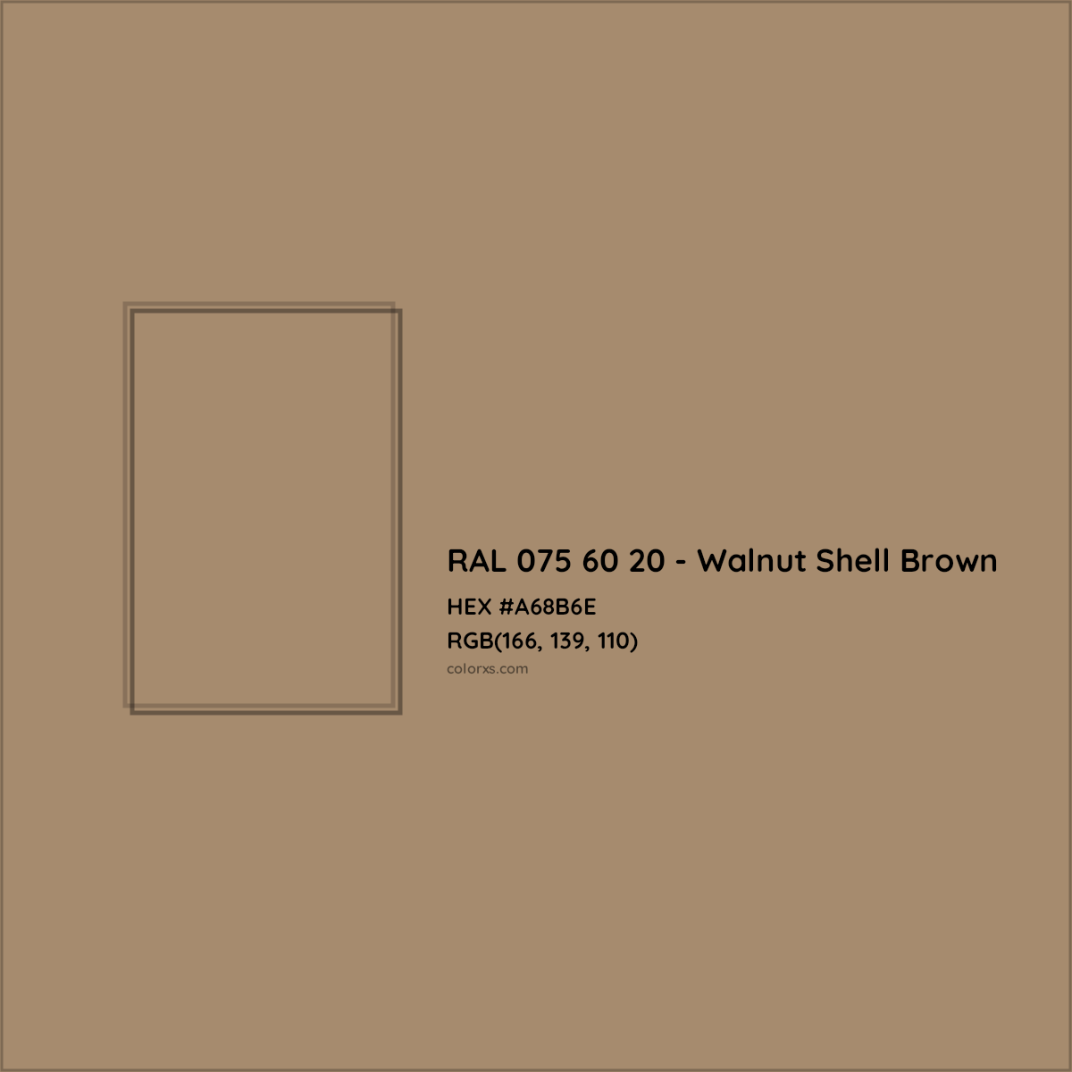 HEX #A68B6E RAL 075 60 20 - Walnut Shell Brown CMS RAL Design - Color Code