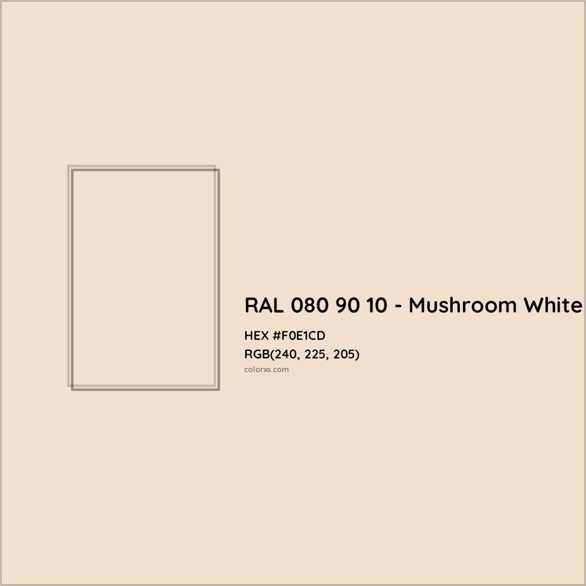 HEX #F0E1CD RAL 080 90 10 - Mushroom White CMS RAL Design - Color Code