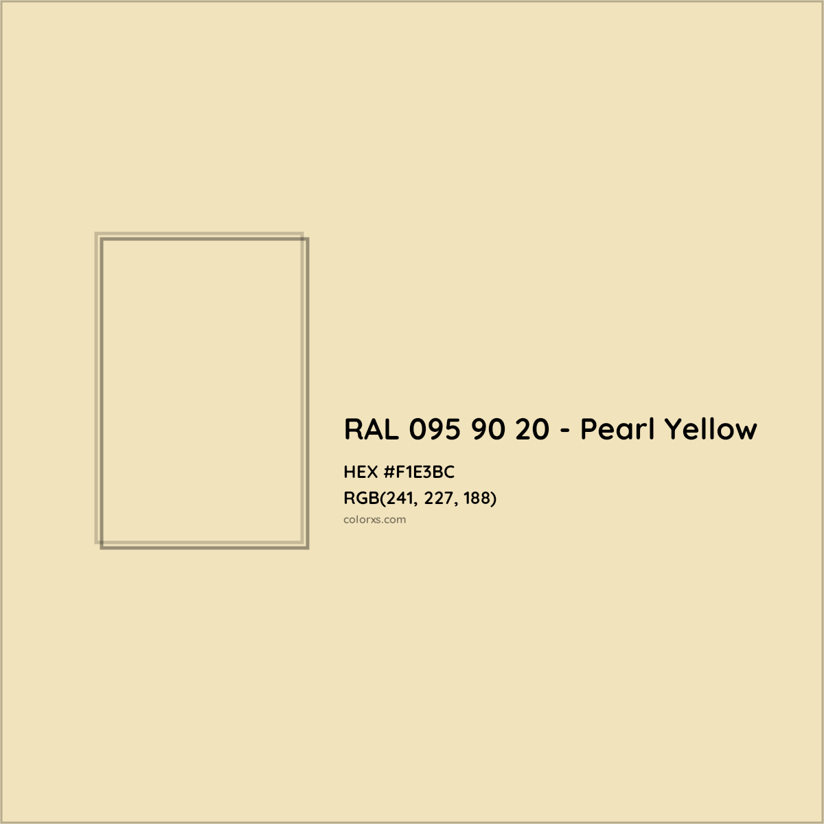 HEX #F1E3BC RAL 095 90 20 - Pearl Yellow CMS RAL Design - Color Code