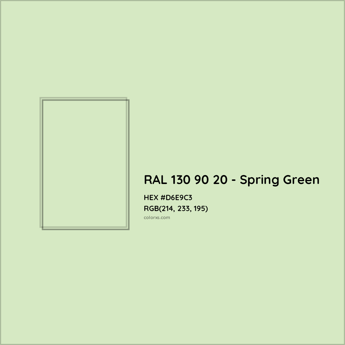 HEX #D6E9C3 RAL 130 90 20 - Spring Green CMS RAL Design - Color Code