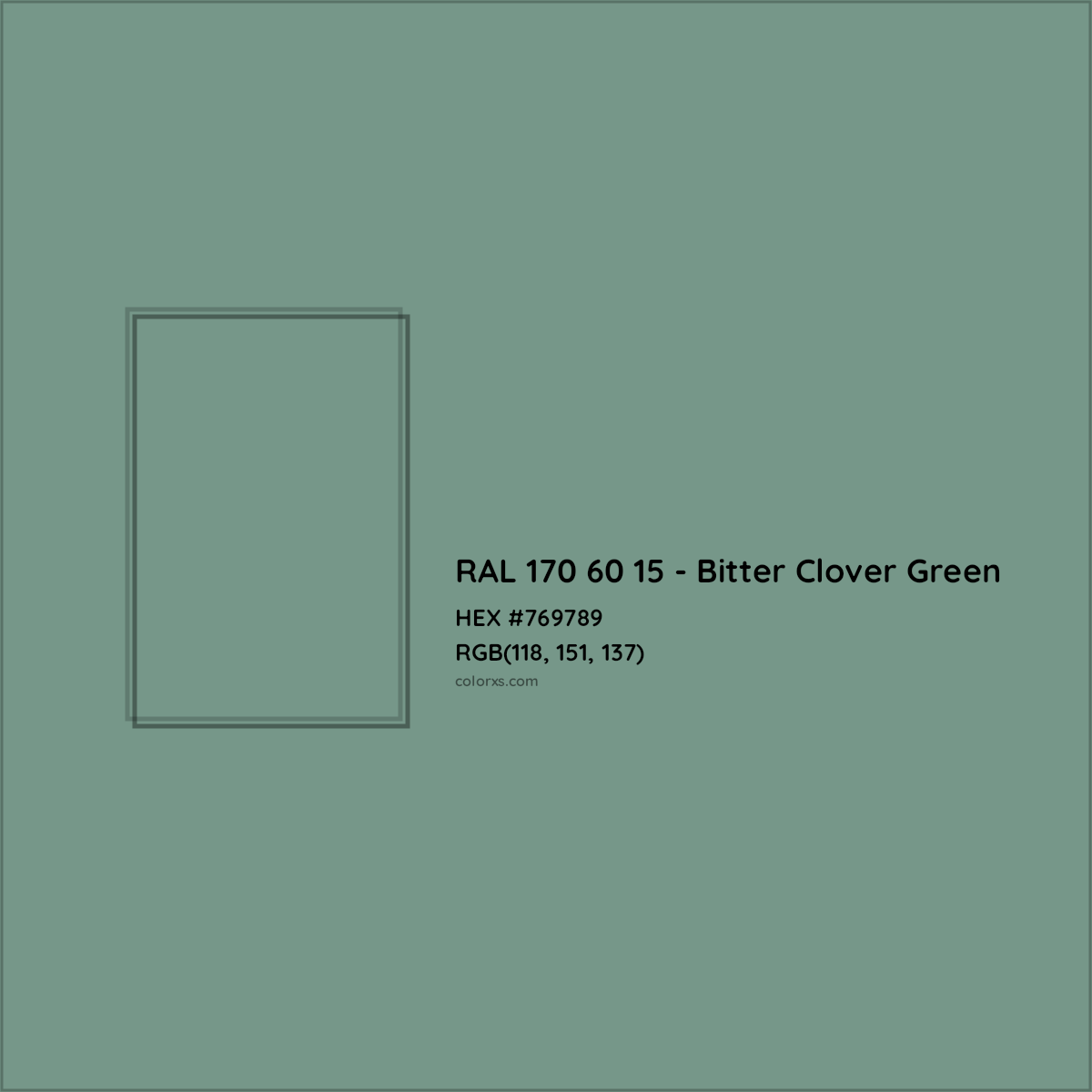 HEX #769789 RAL 170 60 15 - Bitter Clover Green CMS RAL Design - Color Code