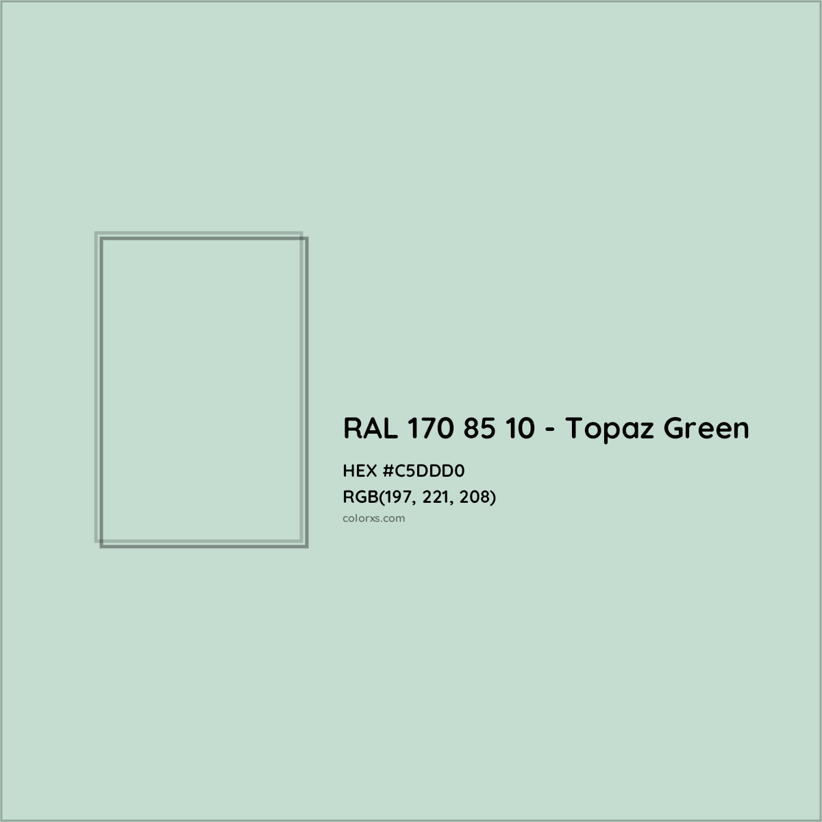 HEX #C5DDD0 RAL 170 85 10 - Topaz Green CMS RAL Design - Color Code