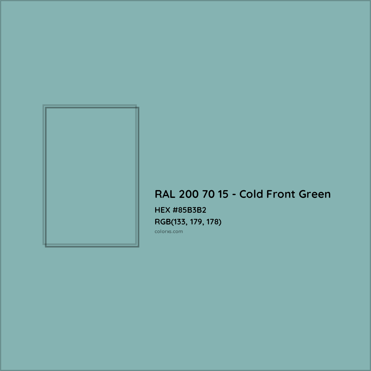 HEX #85B3B2 RAL 200 70 15 - Cold Front Green CMS RAL Design - Color Code